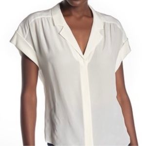 Veronica Beard White Merci Top 100% Silk Size 2 NWT